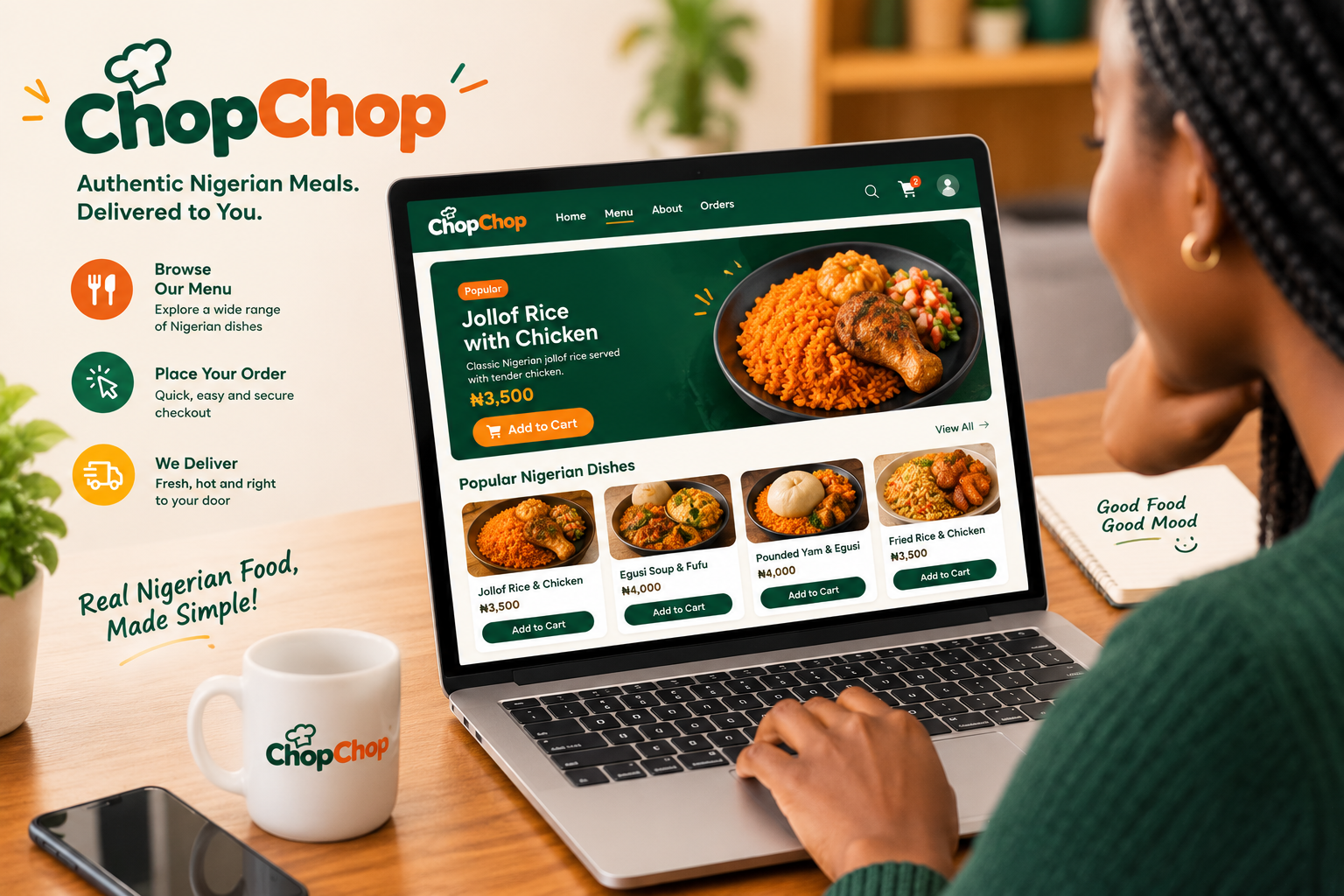 ChopChop food delivery, from our kitchen to your door.